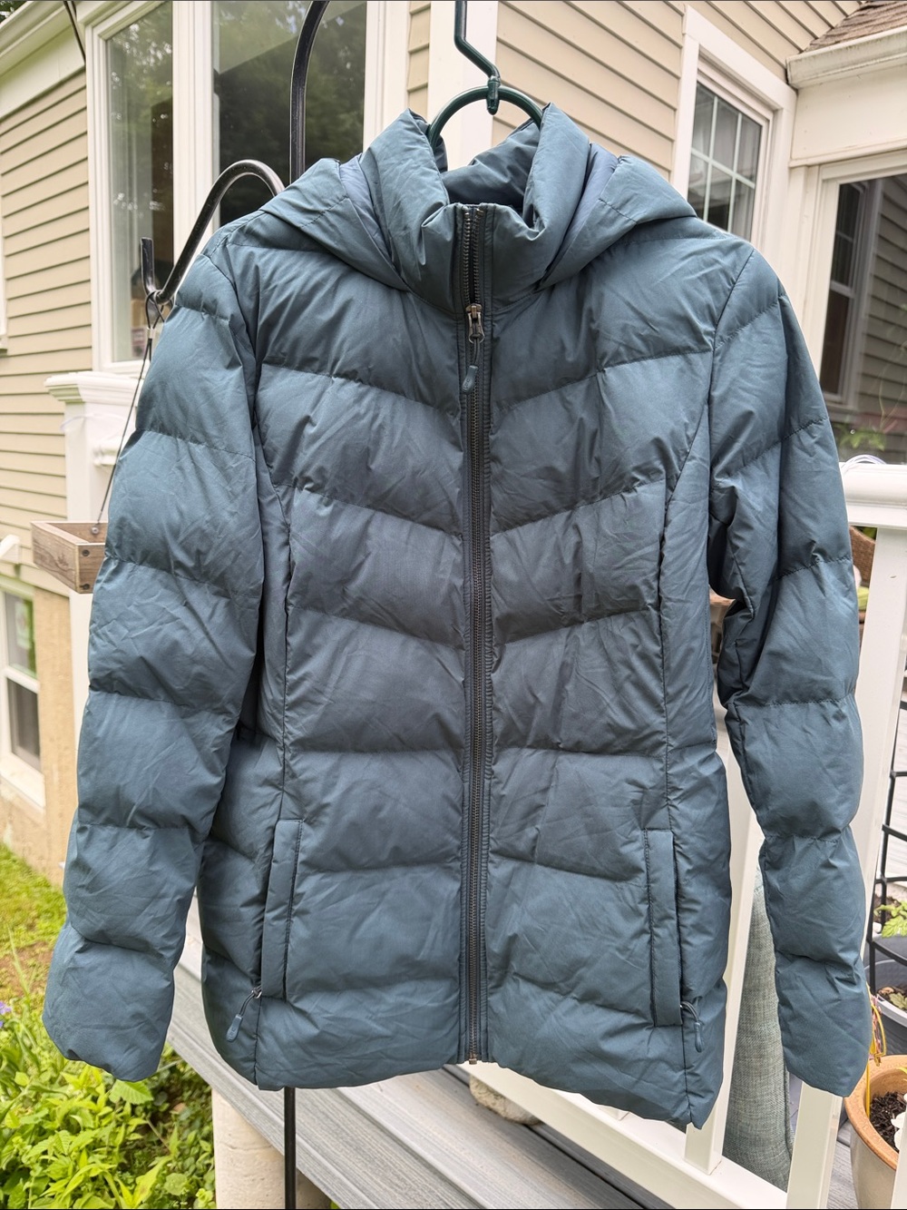 32 Degrees Women's Quilted Hooded Puffer Jacket - Slate Blue